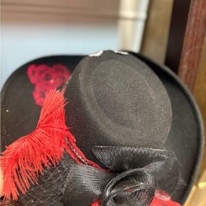 Elegant Black and Red Women's Hat